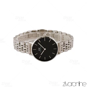 ساعت دنیل ولینگتون زنانه بند نقره ای صفحه مشکی 105184