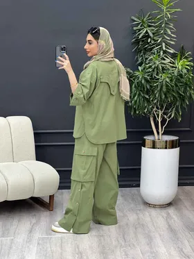 ست مانتو و شلوار دو جیب پیله
