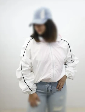 بارانی آستین چین (سفید)