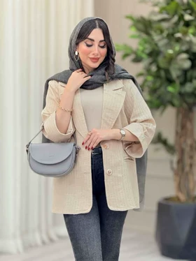 مانتو آستین پاکتی جیب نما ترگل