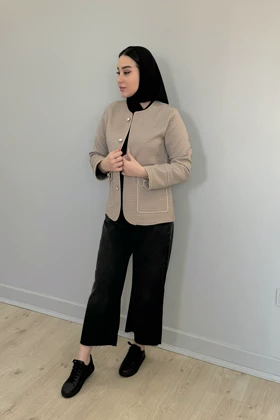 کت ژاکارد پفکی