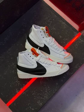کتانی نایک بلیزر جامبو Nike Blazer Mid 77 Jumbo White Black sneakers
