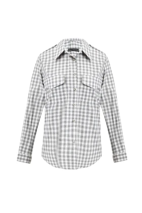 شومیز وول - 3180 (طوسی چهارخانه)