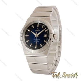 ساعت امگا کانسلیشن مردانه نقره ای صفحه سرمه ای مشکی ایندکس خط Omega-5156-G