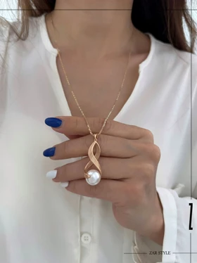 گردنبند رولباسی مارپیچ مروارید