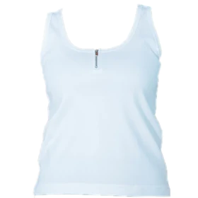 رکابی یقه باز نیم زیپ سفید زنانه بلکس ( نیکوتن پوش) کد 12421