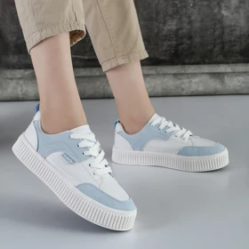 کفش و کتانی زنانه و دخترانه مدل فشیون FASHION رنگ سفید آبی