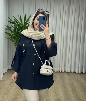 مانتو شومیزی آستین پاگن کد 2137