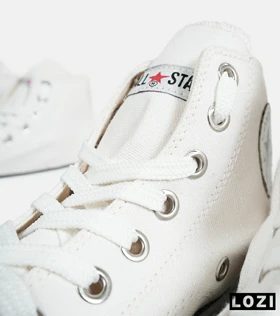 کفش کتانی ساق‌دار مردانه و زنانه سفید کرم All STAR