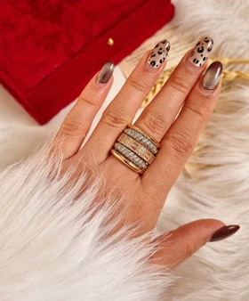 انگشتر پورتوفینو دو رنگ جواهری