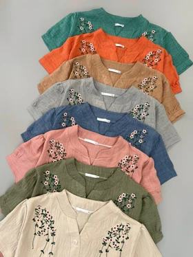 شومیز شانتون نخ گلدوزی کد 4746