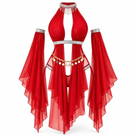 کاستوم رقص عربی رنگ قرمز کد 9087