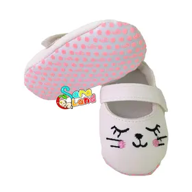 پاپوش نوزادی دخترانه چسبی طرح گربه