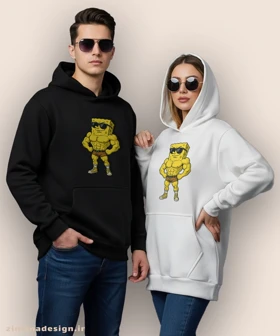 هودی مردانه و زنانه طرح باب اسفنجی بدنساز کد 1058