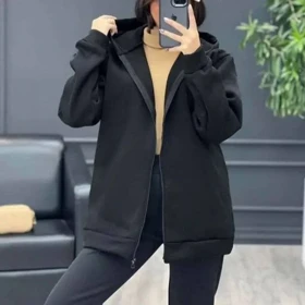 سویشرت جلو زیب ساده