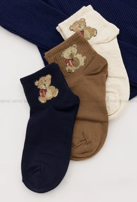 جوراب تدی نیم ساق پنبه کد1004925