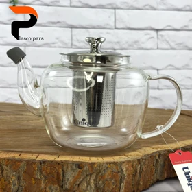 قوری پیرکس 1 لیتر صافی دار ساده درب استیل یونیک