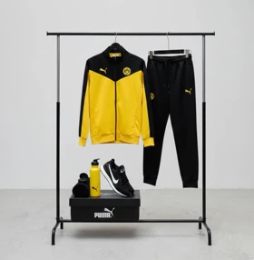 پکیج ست سویشرت شلوار دورتموند مردانه مدل BVB09 + کفش ورزشی مردانه Nike مدل Tigo زیره سفید-مشکی