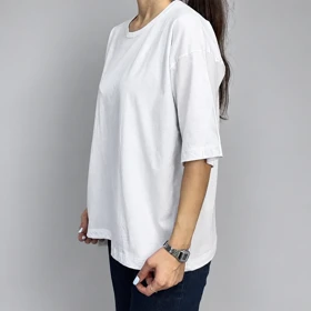 تیشرت باکسی ساده زنانه (سفید)
