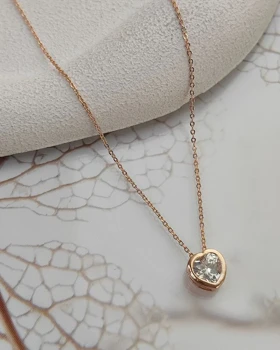 گردنبند قلب نگین جواهری ژوپینگ