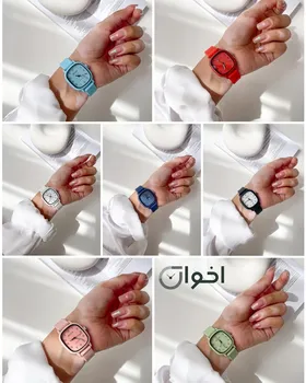 ساعت بلون سیلیکونی چهارگوش