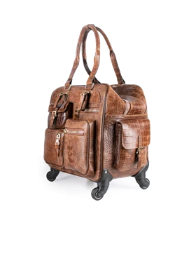 ساک مسافرتی چرخ‌دار چرم مدل اوبرت