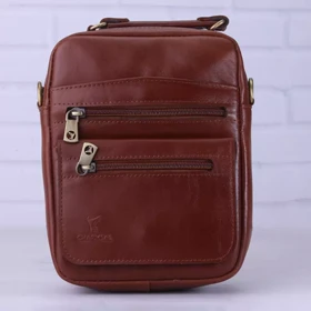 کیف دوشی چرم چرمسال کد 812 (قهوه ای روشن)