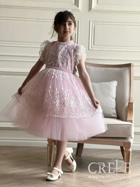 پیراهن مجلسی تور طرح برگ