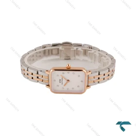 ساعت دنیل ولینگتون زنانه مستطیلی دورنگ رز DW-6819-L