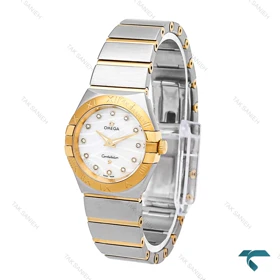 ساعت امگا کانسلیشن زنانه دورنگ طلایی صفحه طرح دار Omega-6528-L