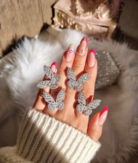 انگشتر جواهری پروانه فری سایز