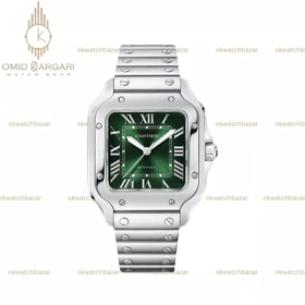 ساعت مچی کارتیه د سانتوس موتور اتوماتیک صفحه سبز Cartier