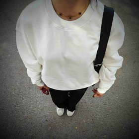 دورس سه‌نخ پنبه خارخورده مدل BASIC سفید — گرم، نرم و باکیفیت برای روزمره