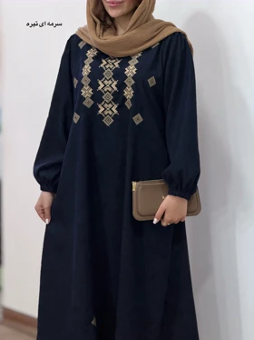 پیراهن مانتویی گلدوزی شیوا