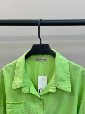 شومیز لینن باکسی 178 هیرو (سبز)