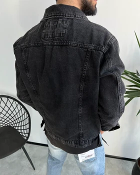 کت جین ذغالی طوسی LEVIS