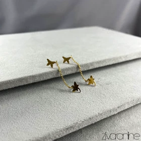 گوشواره زنانه دوتایی سنجاقک و پروانه شنی 20393