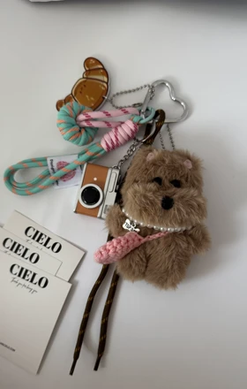 بگ چارم تدی با دوربین و کروسان