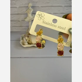 گوشواره مینا کاری گل
