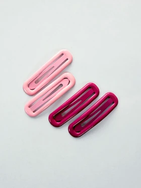 گیره مو تق تقی مستطیل بسته 2 عددی