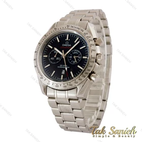 ساعت اومگا اسپیدمستر مردانه استیل صفحه مشکی Omega-5369-G