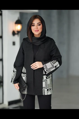 کت ژاکارد مغزی دوزی یقه هفت