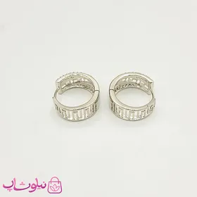 گوشواره حلقه‌ای پهن ژوپینگ طرح ورساچه نقره ای