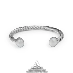 دستبند مردانه نقره ای Bangle Bracelet S11