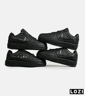 کفش کتانی مردانه و زنانه مشکی نایک NIKE AIR FORCE 1.7 lv8 Black gold