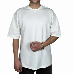 تیشرت آستین کوتاه سفید ساده پارچه ماکان