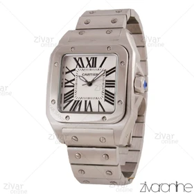 ساعت کارتیر مردانه مدل سانتوس سیلور صفحه سفید 105684