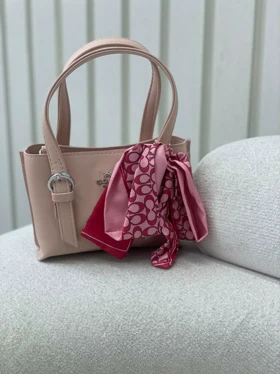 کیف زنانه چرمی اسکارف دار کلوا (صورتی)