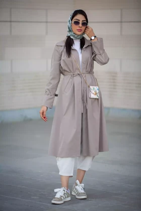 بارانی پارکا بلند سینه پیلی (استایل دانشجویی)