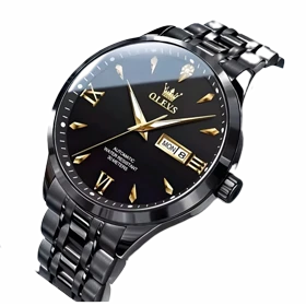 ساعت مچی مردانه اولوز بندمشکی صفحه مشکی